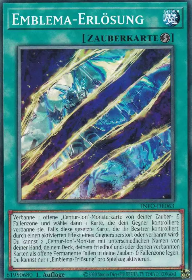 Emblema-Erlösung INFO-DE063 ist in Common Yu-Gi-Oh Karte aus The Infinite Forbidden 1.Auflage