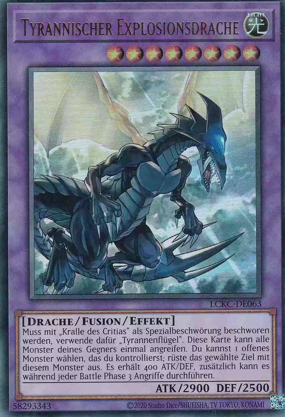 Tyrannischer Explosionsdrache LCKC-DE063 ist in Ultra Rare Yu-Gi-Oh Karte aus Legendary Collection Kaiba unlimitiert