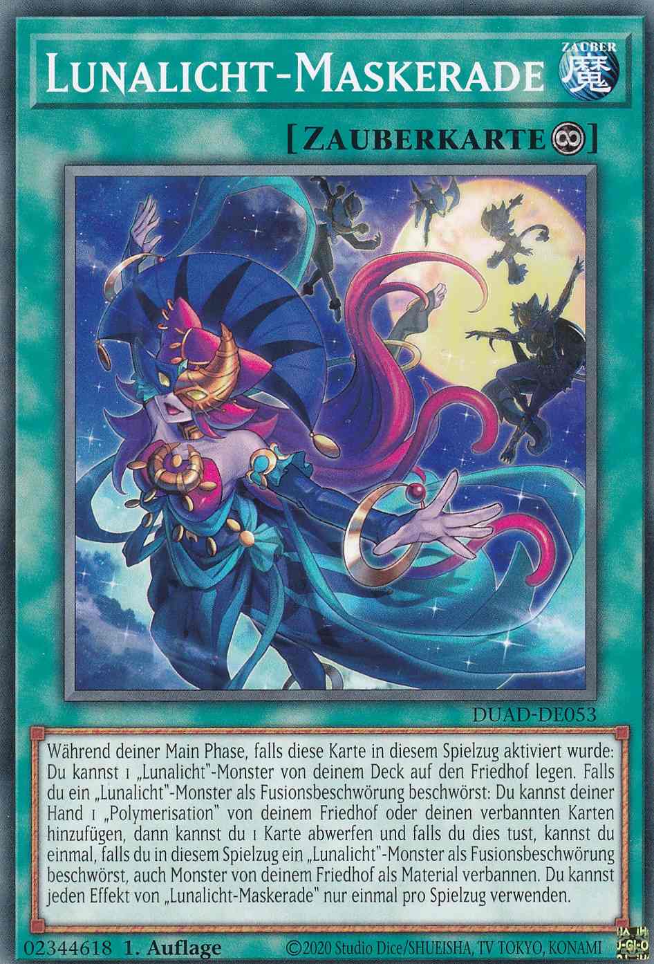 Lunalicht-Maskerade DUAD-DE053 ist in Common Yu-Gi-Oh Karte aus Duelist’s Advance 1.Auflage