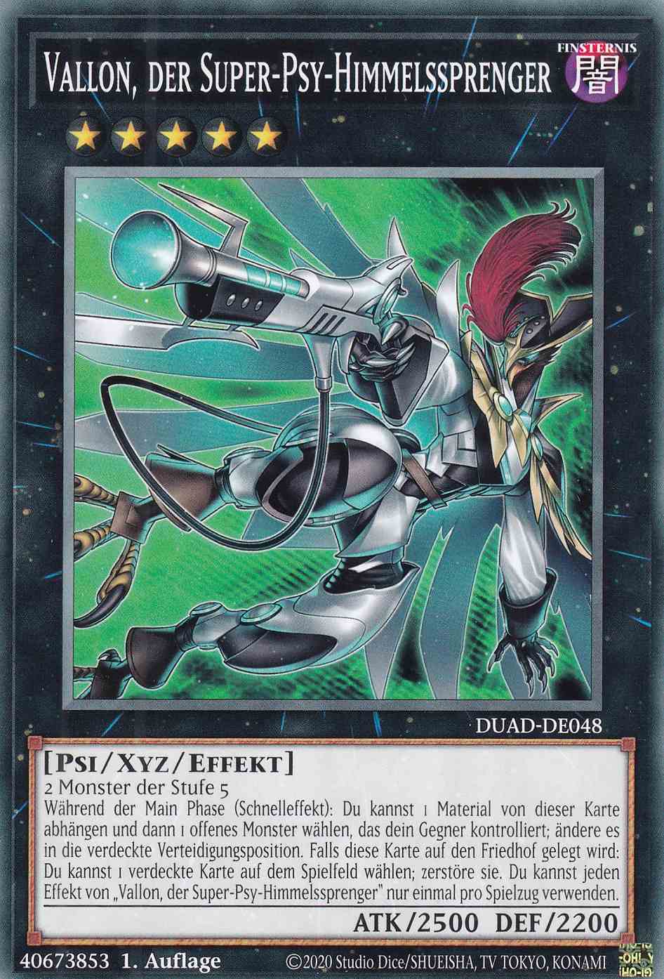 Vallon, der Super-Psy-Himmelssprenger DUAD-DE048 ist in Common Yu-Gi-Oh Karte aus Duelist’s Advance 1.Auflage