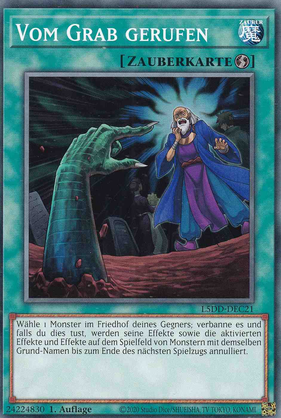 Vom Grab gerufen Common L5DD-DEC21 Yugioh Karte Vom Grab gerufen L5DD-DEC21 ist in Common Yu-Gi-Oh Karte aus Legendary 5D’s Decks 1.Auflage