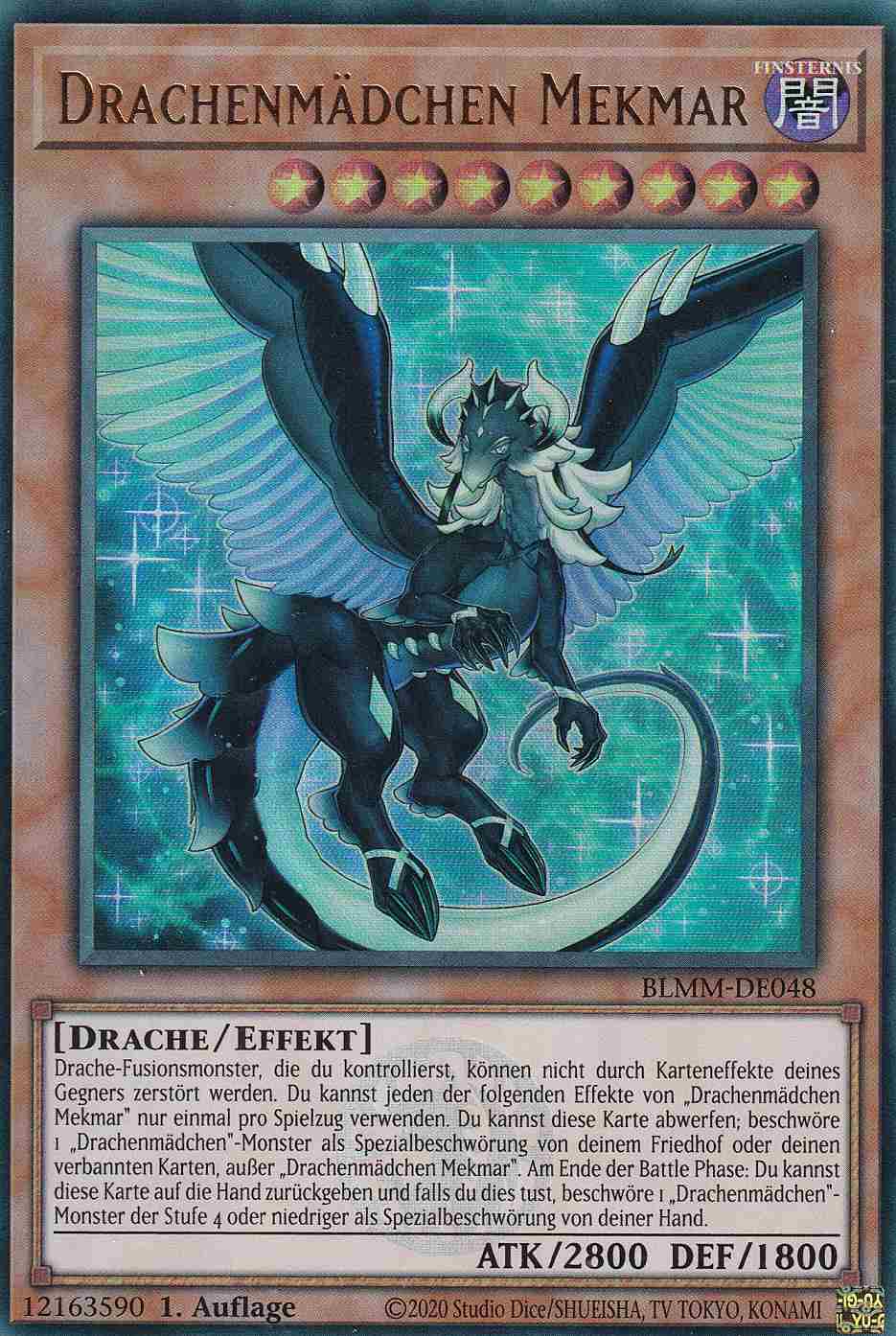 Drachenmädchen Mekmar BLMM-DE048 ist in Ultra Rare Yu-Gi-Oh Karte aus Battles of Legend Monster Mayhem 1.Auflage