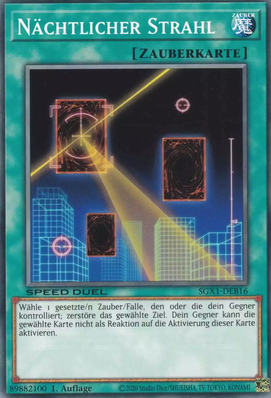 Nächtlicher Strahl SGX1-DEB16 ist in Common Yu-Gi-Oh Karte aus Speed Duel GX Duel Academy Box 1.Auflage