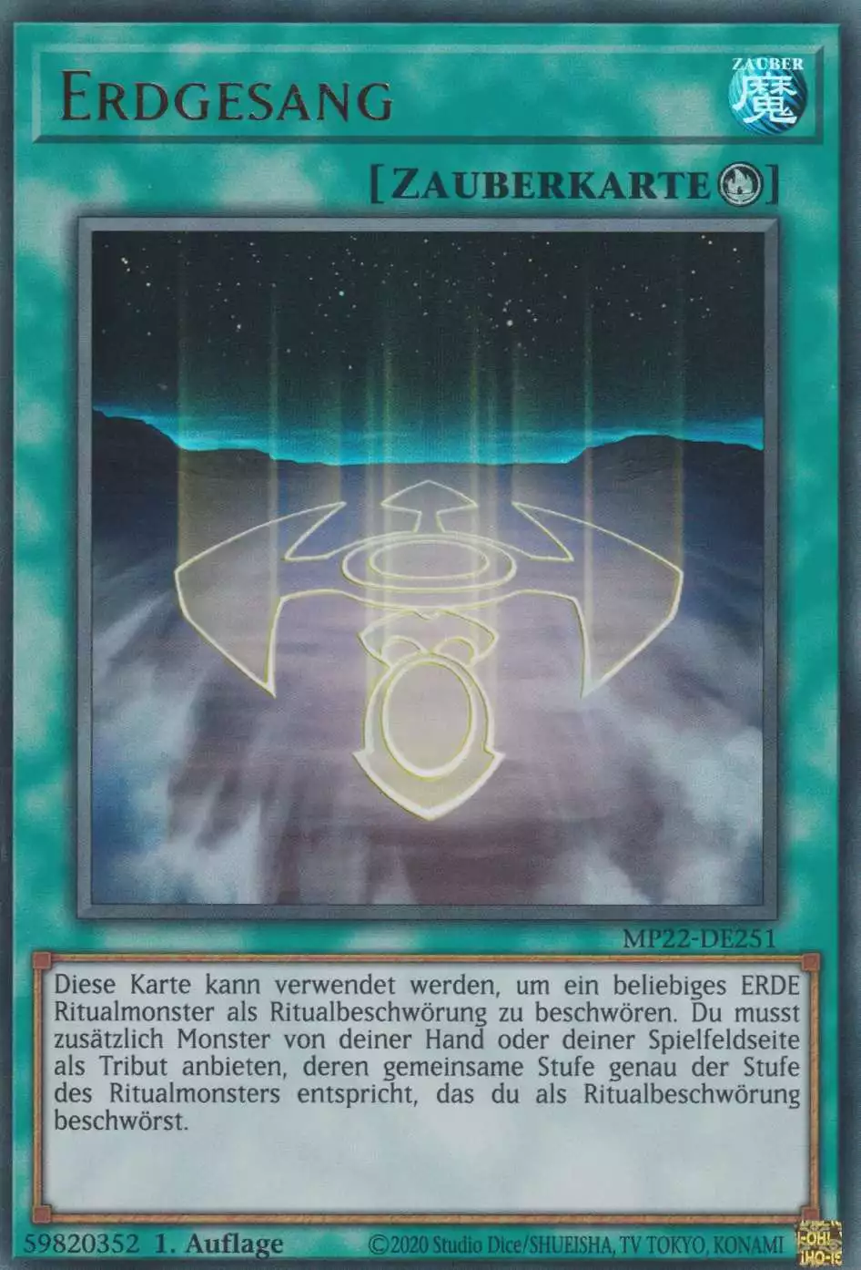 Erdgesang MP22-DE251 ist in Ultra Rare Yu-Gi-Oh Karte aus Tin of the Pharaoh’s Gods 1.Auflage