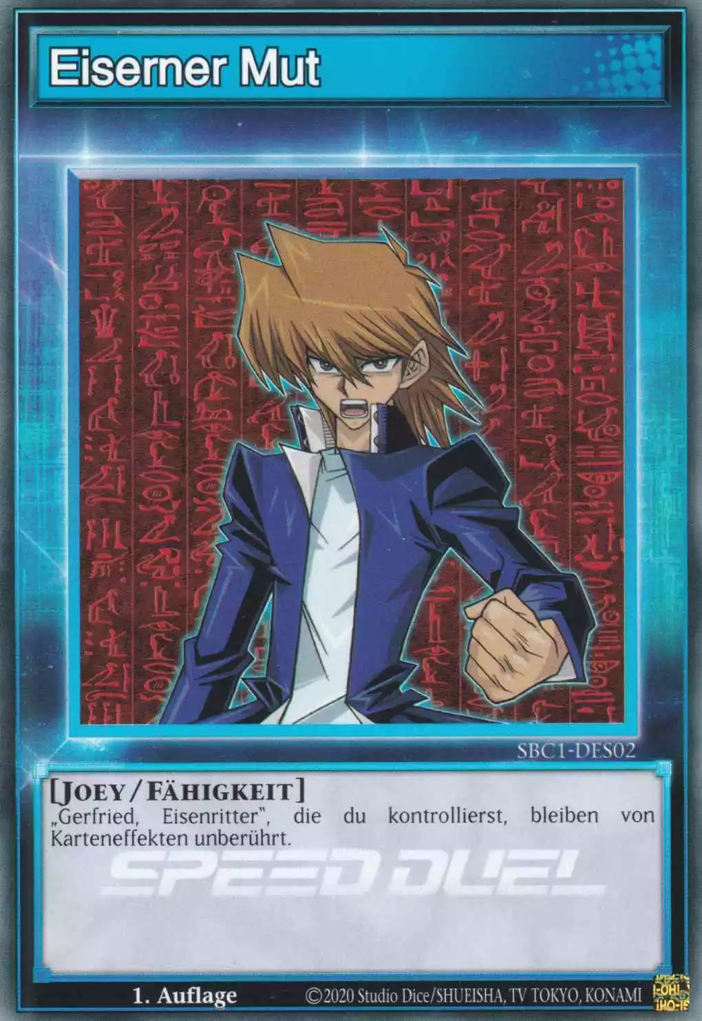 Eiserner Mut SBC1-DES02 ist in Common Yu-Gi-Oh Karte aus Streets of Battle City 1.Auflage