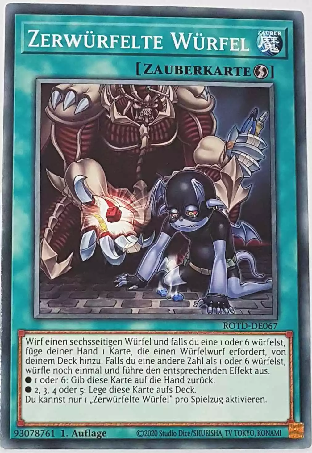 Zerwürfelte Würfel ROTD-DE067 ist in Common Yu-Gi-Oh Karte aus Rise of the Duelist 1.Auflage