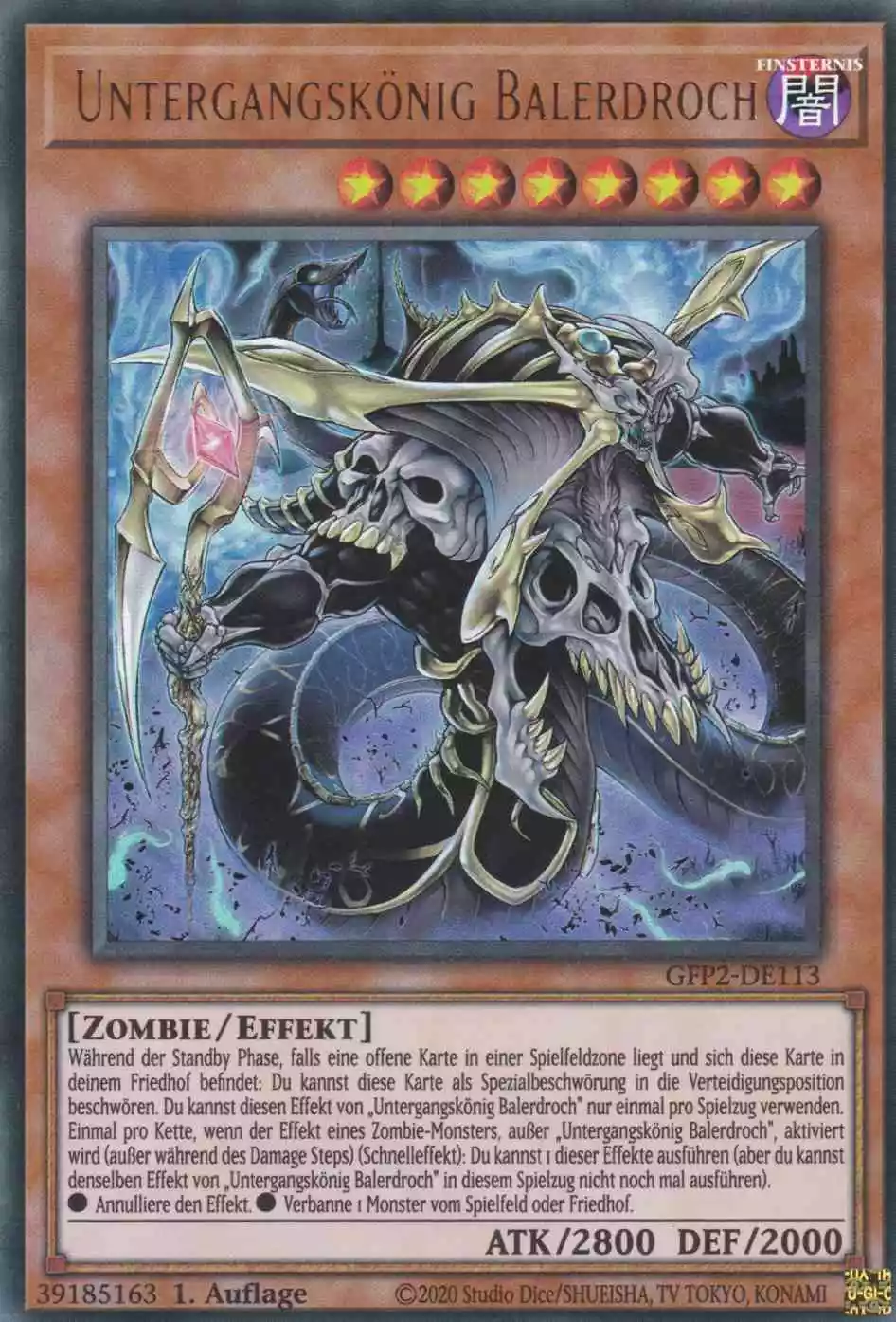 Untergangskönig Balerdroch GFP2-DE113 ist in Ultra Rare Yu-Gi-Oh Karte aus Ghosts from the Past The 2nd Haunting 1.Auflage