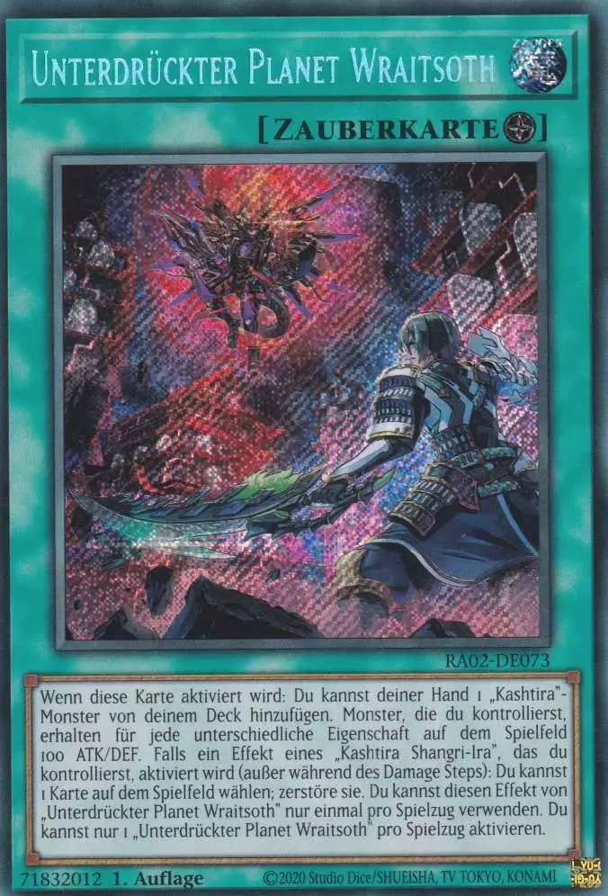 Unterdrückter Planet Wraitsoth RA02-DE073 ist in Secret Rare Yu-Gi-Oh Karte aus 25th Anniversary Rarity Collection 2 1.Auflage