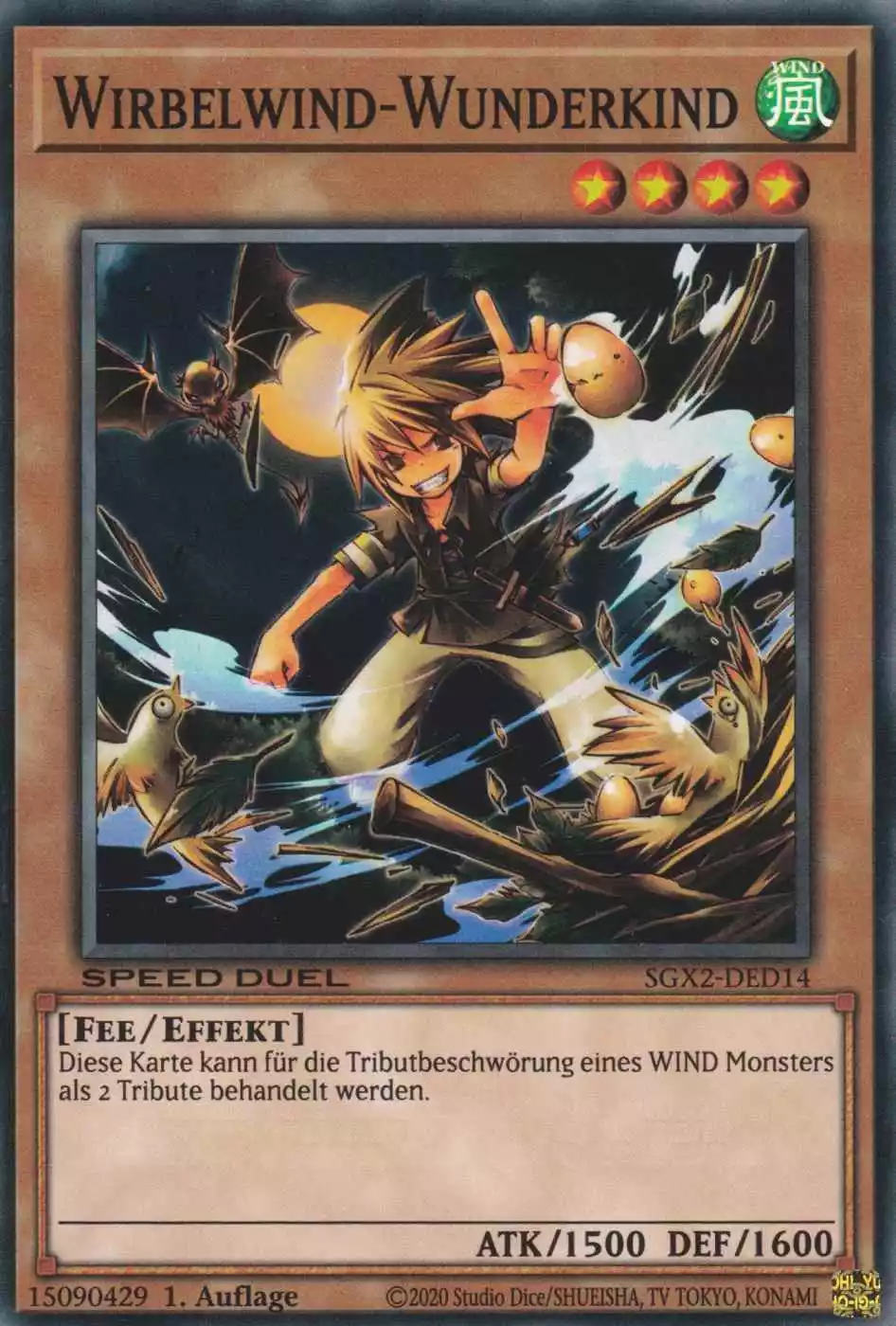 Wirbelwind-Wunderkind SGX2-DED14 ist in Common Yu-Gi-Oh Karte aus Speed Duel GX: Midterm Paradox 1.Auflage