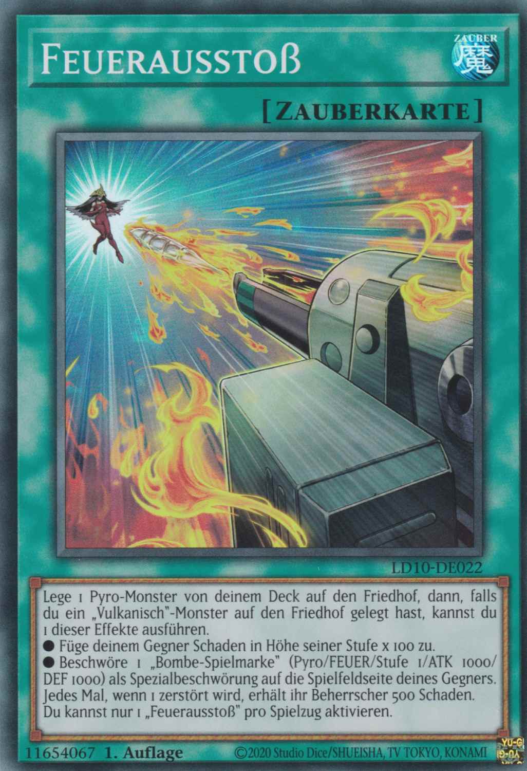 Feuerausstoß LD10-DE022 ist in Super Rare Yu-Gi-Oh Karte aus Legendary Duelists Soulburning Volcano 1.Auflage