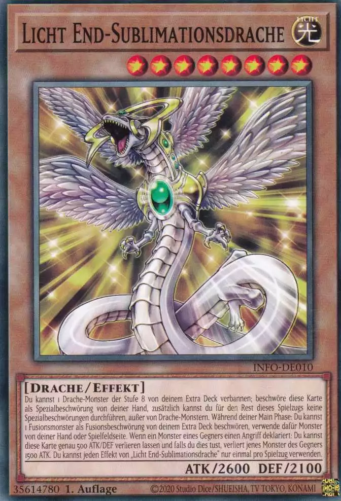 Licht End-Sublimationsdrache INFO-DE010 ist in Common Yu-Gi-Oh Karte aus The Infinite Forbidden 1.Auflage