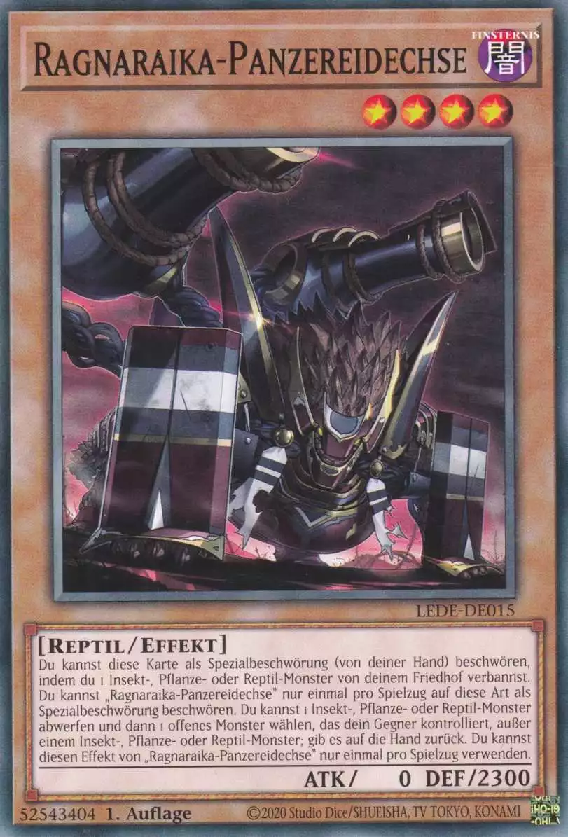 Ragnaraika-Panzereidechse LEDE-DE015 ist in Common Yu-Gi-Oh Karte aus Legacy Of Destruction 1.Auflage