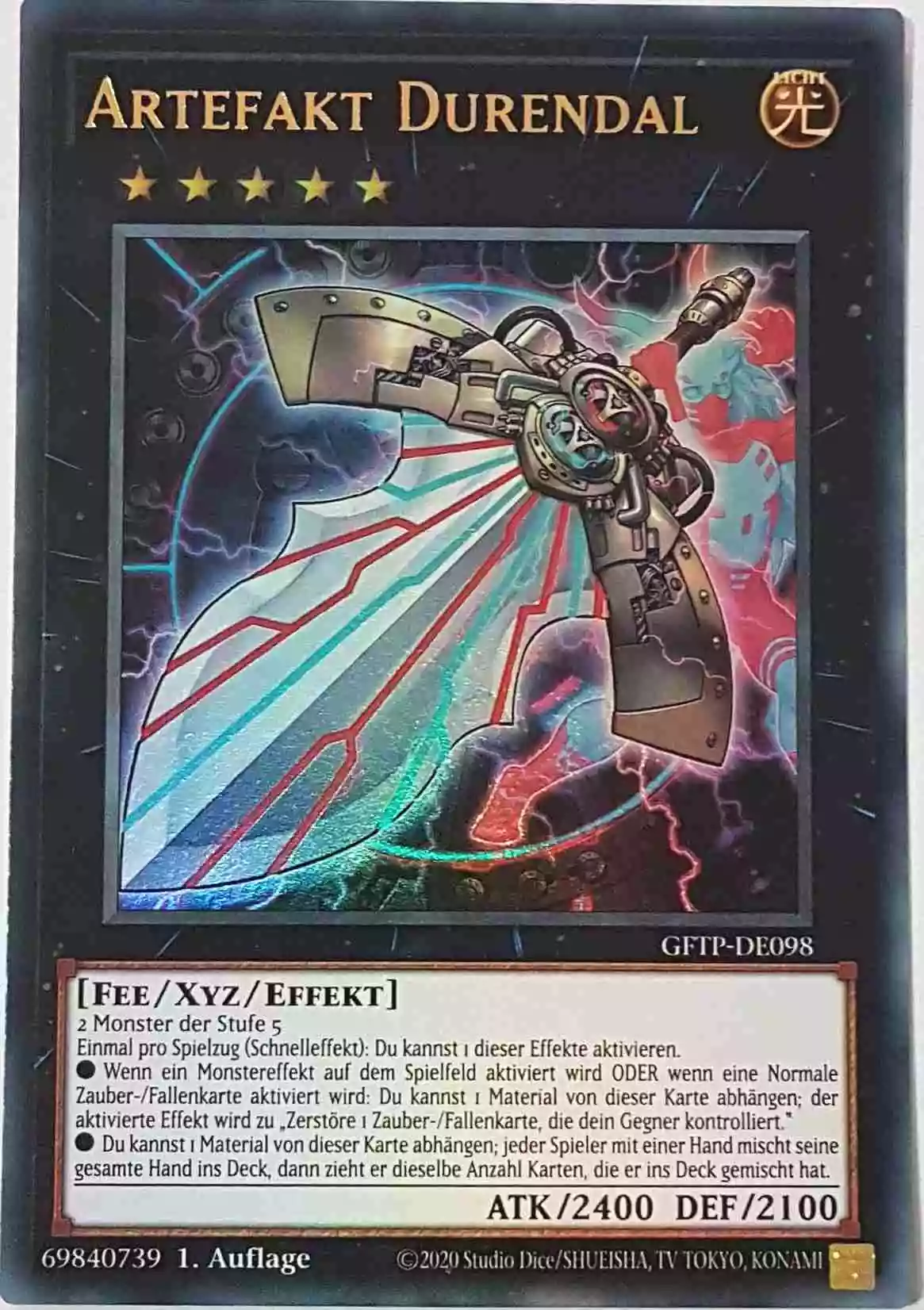 Artefakt Durendal GFTP-DE098 ist in Ultra Rare Yu-Gi-Oh Karte aus Ghost From The Past 1.Auflage