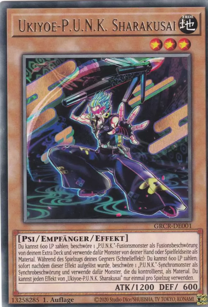 Ukiyoe-P.U.N.K. Sharakusai GRCR-DE001 ist in Rare Yu-Gi-Oh Karte aus The Grand Creators 1.Auflage