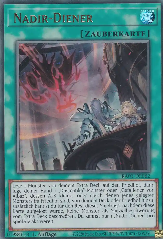 Nadir-Diener RA01-DE062 ist in Ultra Rare Yu-Gi-Oh Karte aus 25th Anniversary Rarity Collection 1.Auflage
