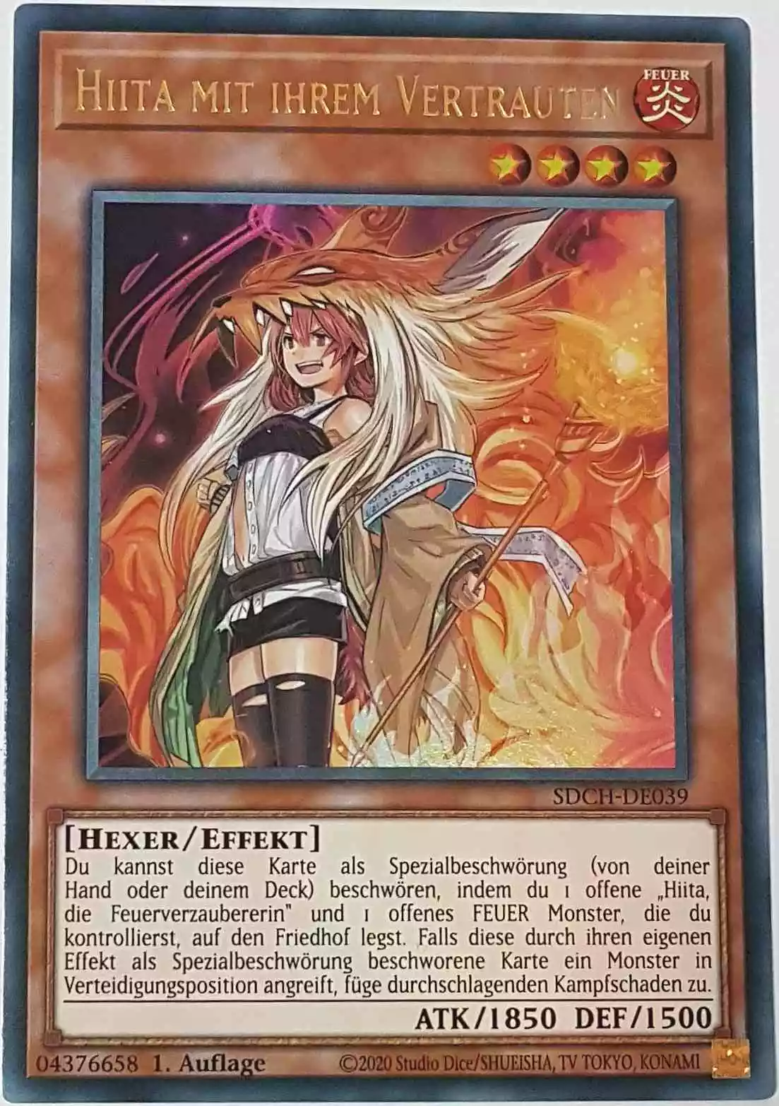 sdch-de039-1-hiita-mit-ihrem-vertrauten-ultra-rare Hiita mit ihrem Vertrauten (alternativ art) SDCH-DE039-1 ist in Ultra Rare Yu-Gi-Oh Karte aus Spirit Charmers 1. Auflage