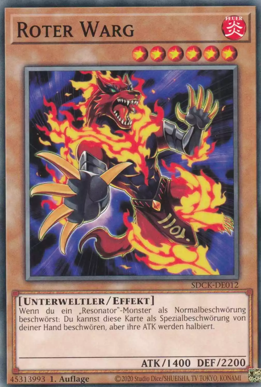 Roter Warg SDCK-DE012 ist in Common Yu-Gi-Oh Karte aus The Crimson King 1.Auflage