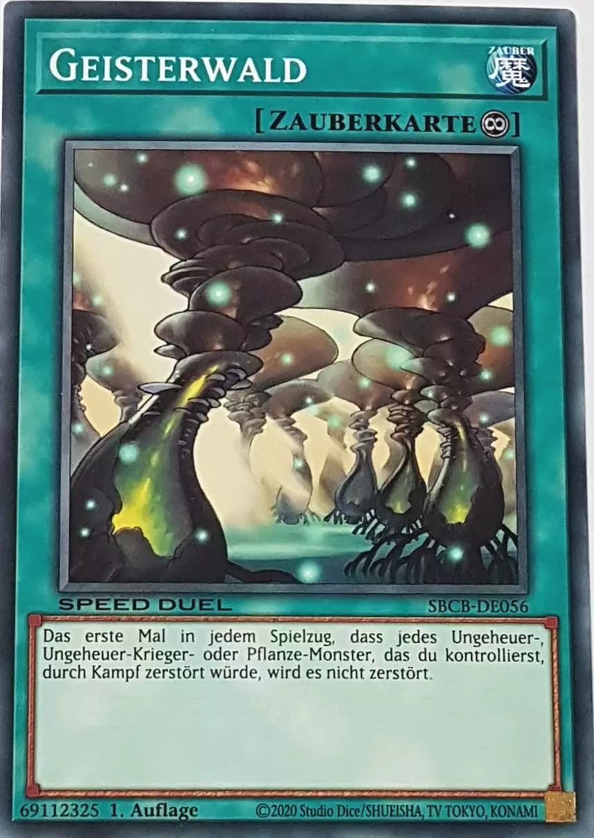 Geisterwald SBCB-DE056 ist in Common Yu-Gi-Oh Karte aus Speed Duel Battle City Box 1. Auflage