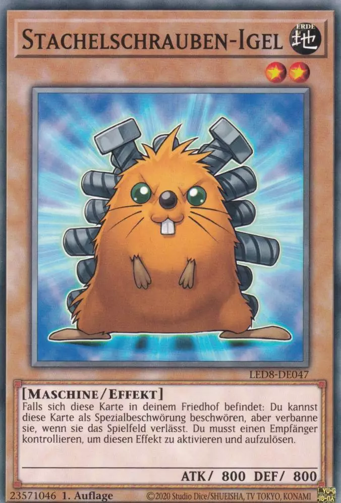 Stachelschrauben-Igel LED8-DE047 ist in Common Yu-Gi-Oh Karte aus Legendary Duelists Synchro Storm 1.Auflage