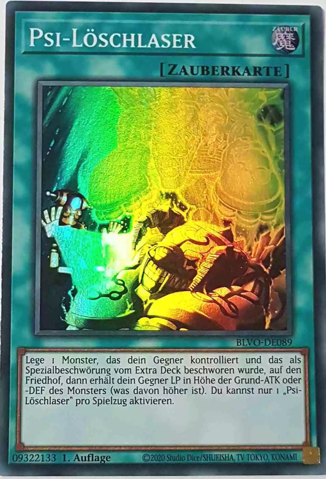 Psi-Löschlaser BLVO-DE089 ist in Super Rare Yu-Gi-Oh Karte aus Blazing Vortex 1.Auflage