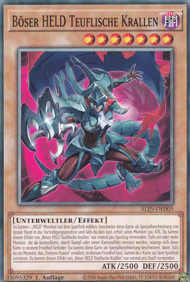 Böser HELD Teuflische Krallen ALIN-DE005 ist in Common Yu-Gi-Oh Karte aus Alliance Insight 1.Auflage
