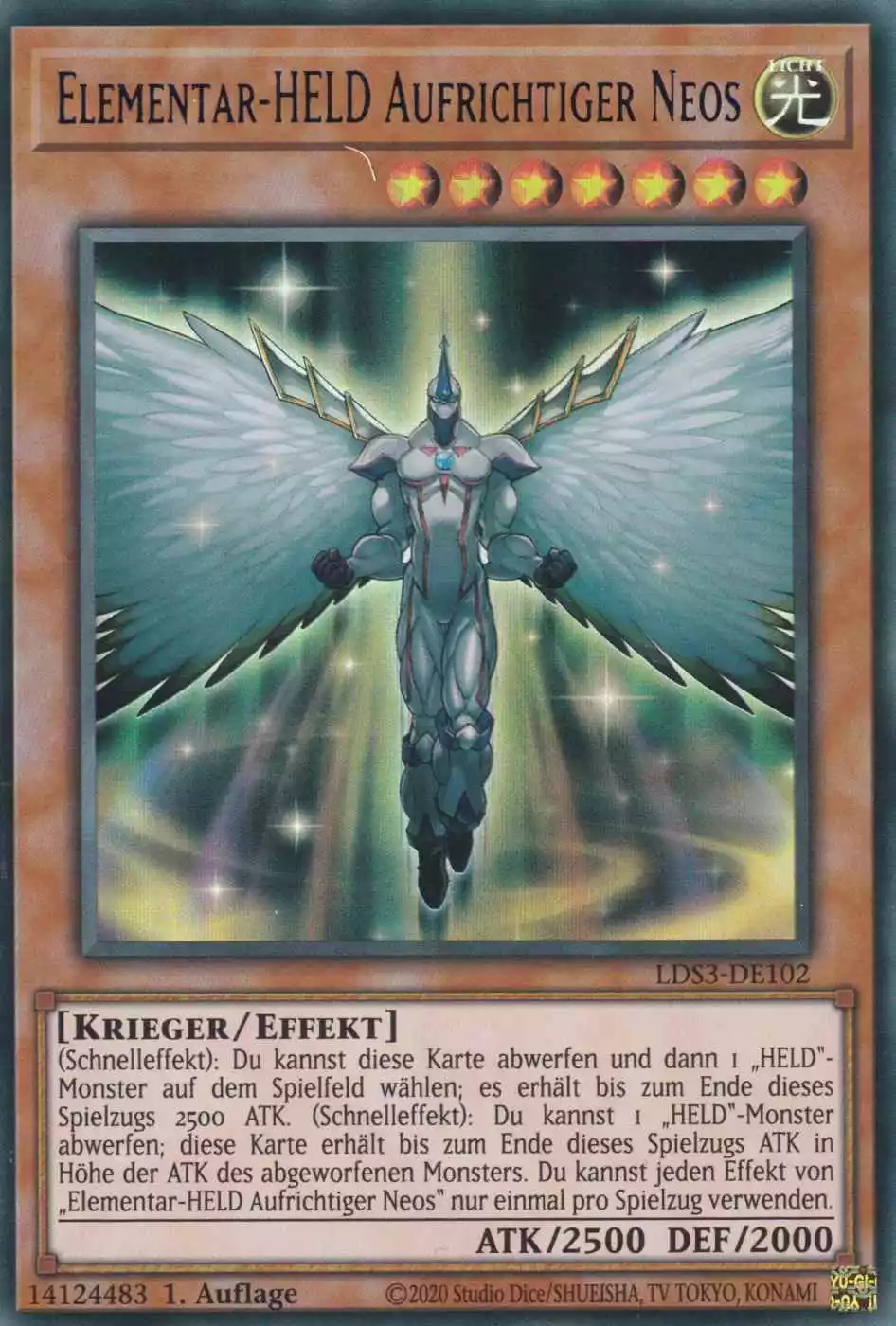 Elementar-HELD Aufrichtiger Neos (blau) LDS3-DE102 ist in Colorful Ultra Rare Yu-Gi-Oh Karte aus Legendary Duelists Season 3 1.Auflage