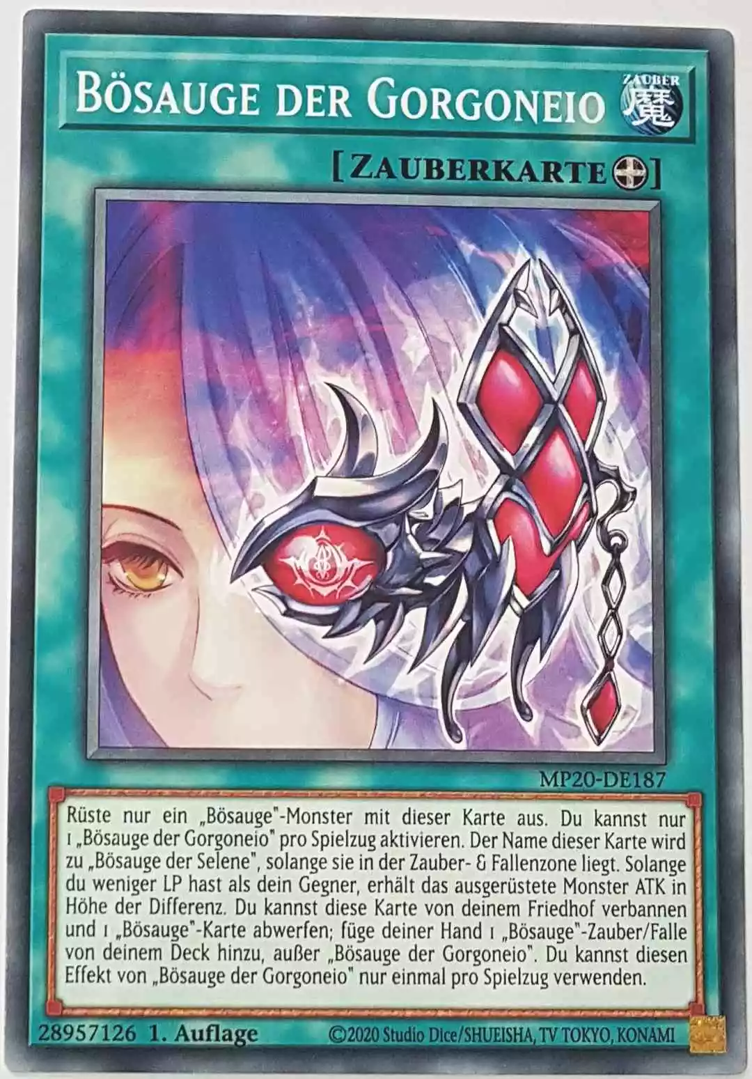 mp20-de187-boesauge-der-gorgoneio-common Bösauge der Gorgoneio MP20-DE187 ist in Common Yu-Gi-Oh Karte aus 2020 Tin of Lost Memories 1.Auflage