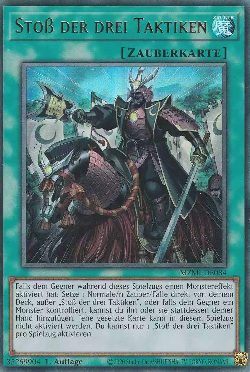 Stoß der drei Taktiken MZMI-DE084 ist in Ultra Rare Yu-Gi-Oh Karte aus Maze of Millennia 1.Auflage