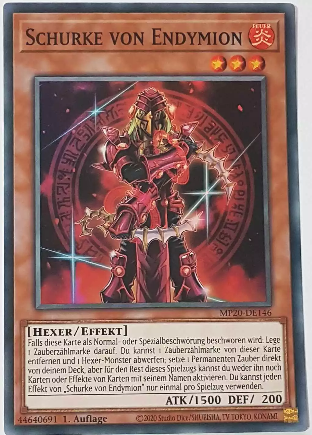 Schurke von Endymion MP20-DE146 ist in Super Rare Yu-Gi-Oh Karte aus 2020 Tin of Lost Memories 1.Auflage