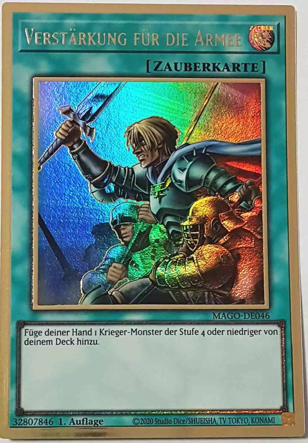 Verstärkung für die Armee MAGO-DE046 ist in Premium Gold Rare Yu-Gi-Oh Karte aus Maximum Gold 1. Auflage