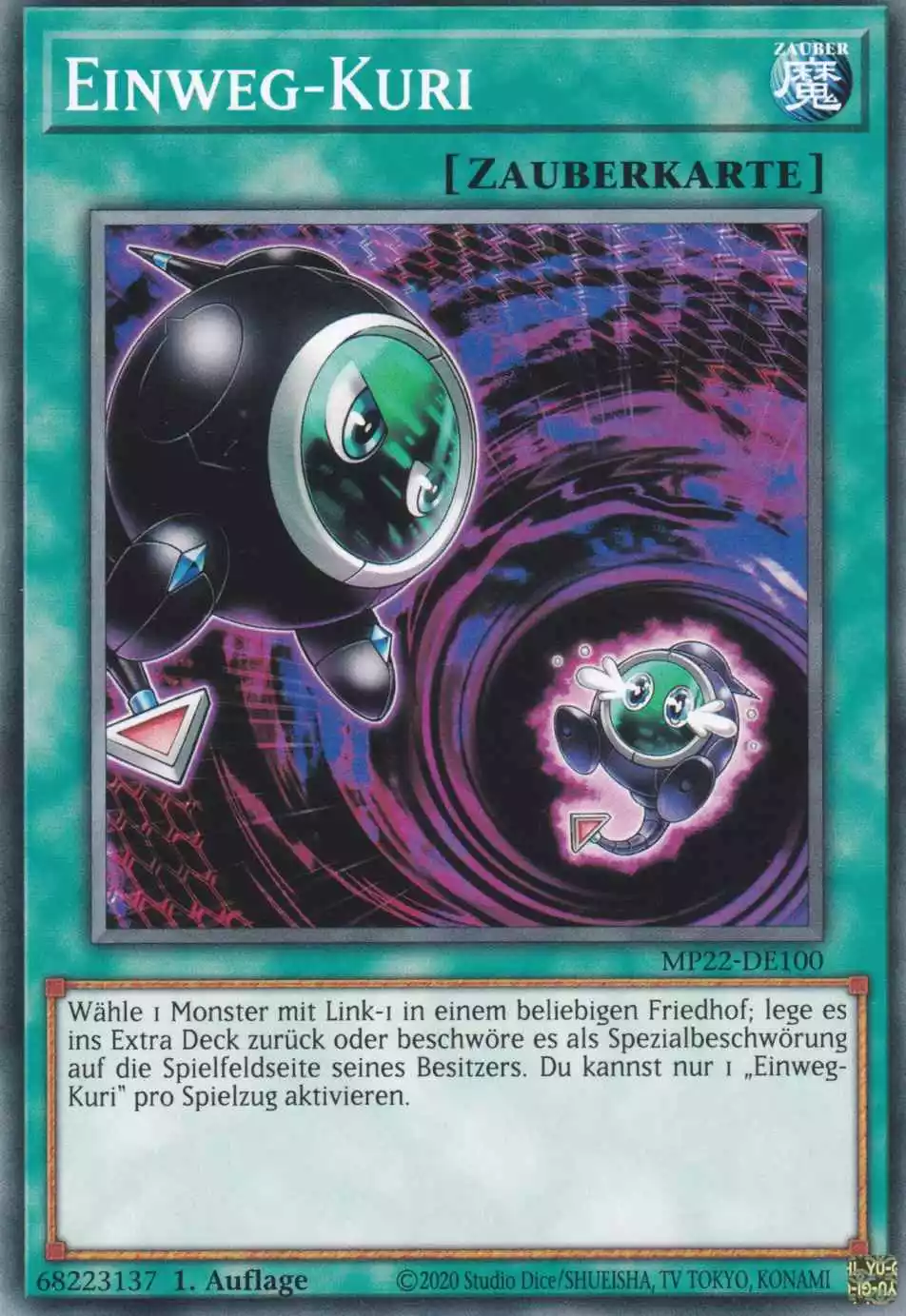 Einweg-Kuri MP22-DE100 ist in Common Yu-Gi-Oh Karte aus Tin of the Pharaoh’s Gods 1.Auflage