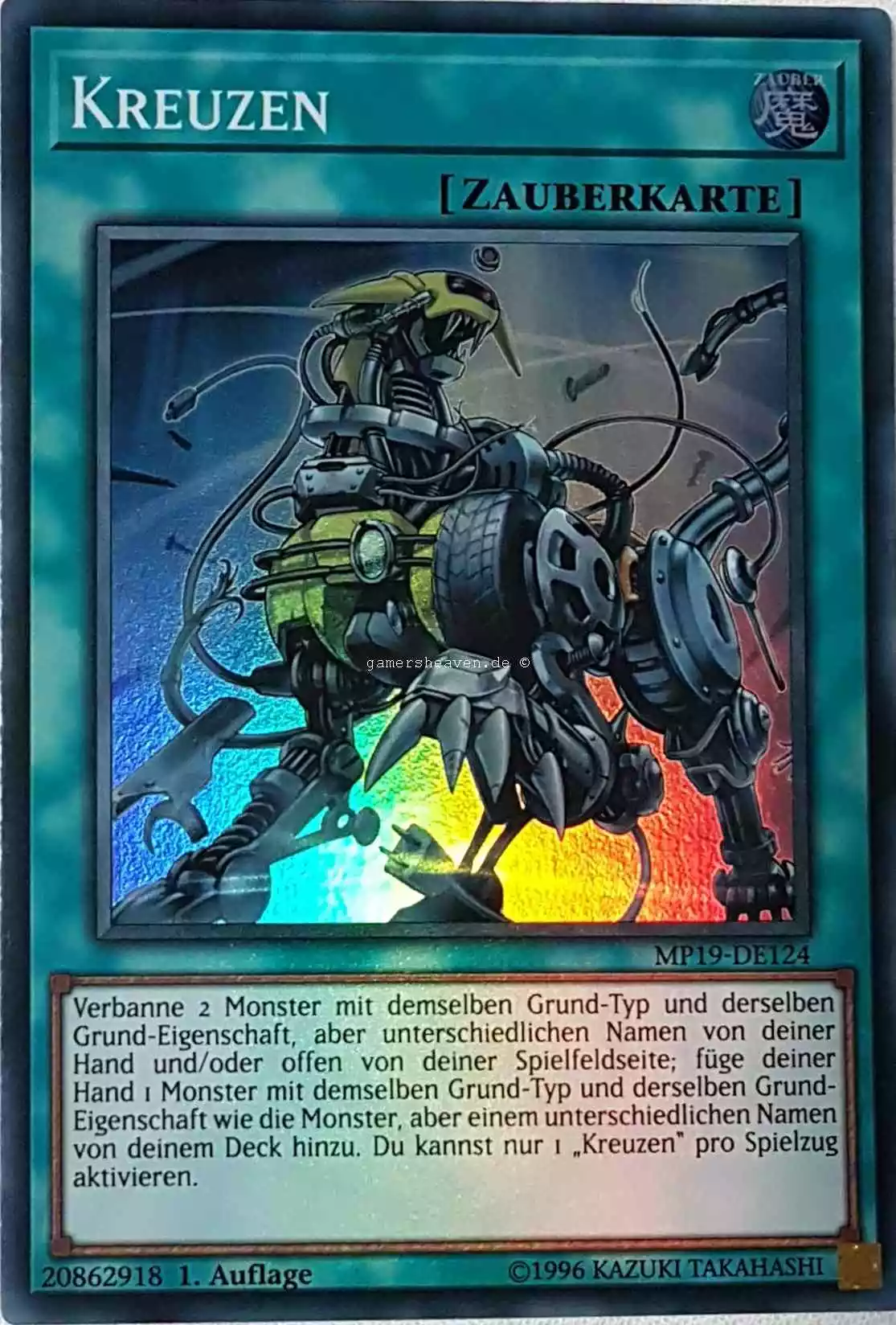 Kreuzen MP19-DE124 ist in Super Rare aus Gold Sarcophagus Tin 2019 1.Auflage