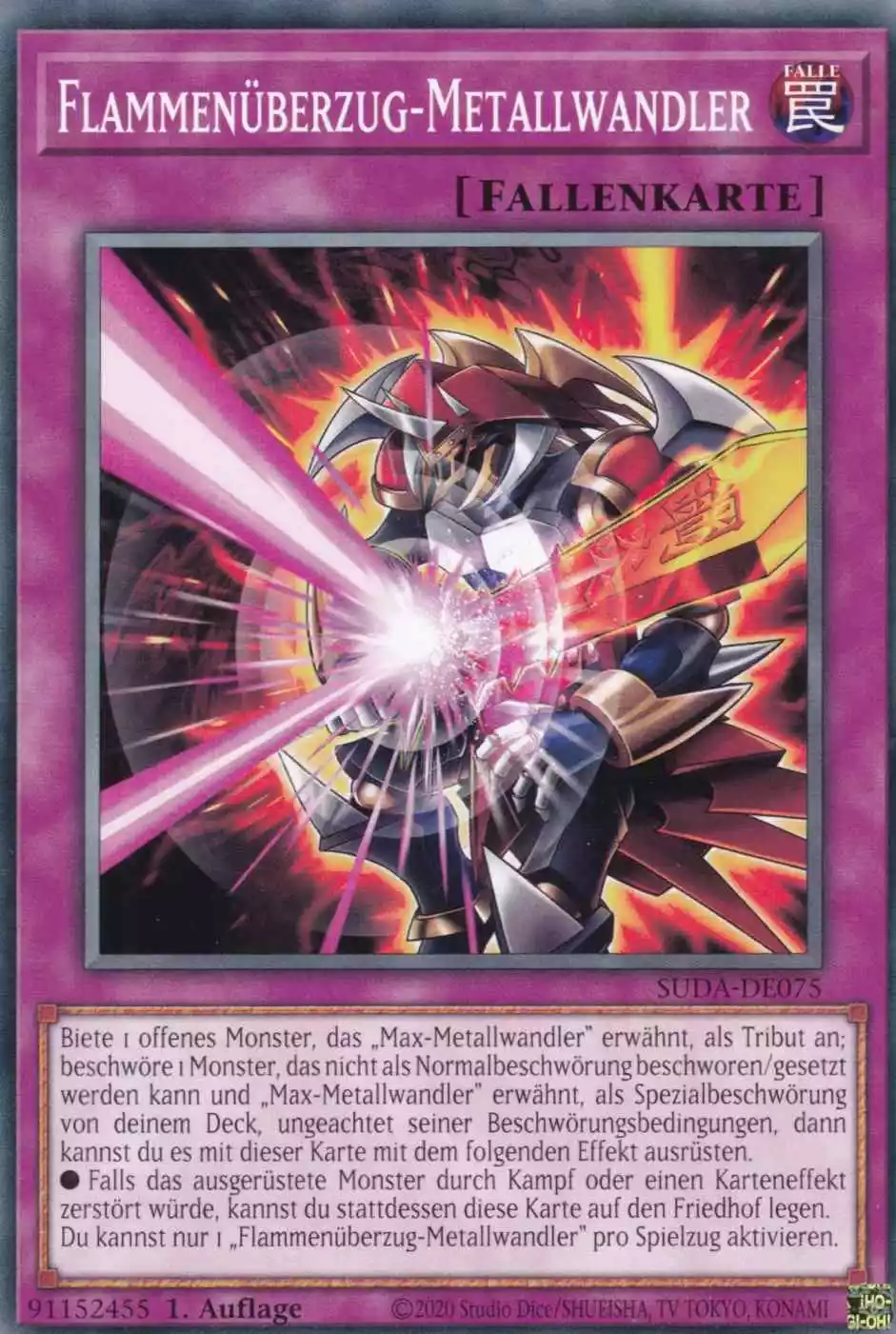 Flammenüberzug-Metallwandler SUDA-DE075 ist in Common Yu-Gi-Oh Karte aus Supreme Darkness 1.Auflage