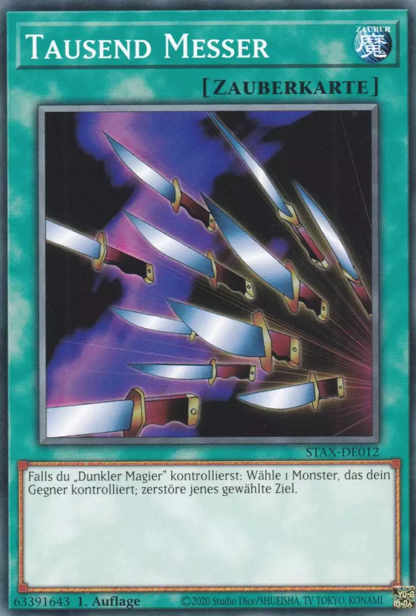 Tausend Messer STAX-DE012 ist in Common Yu-Gi-Oh Karte aus 2-Player Starter Set 1.Auflage