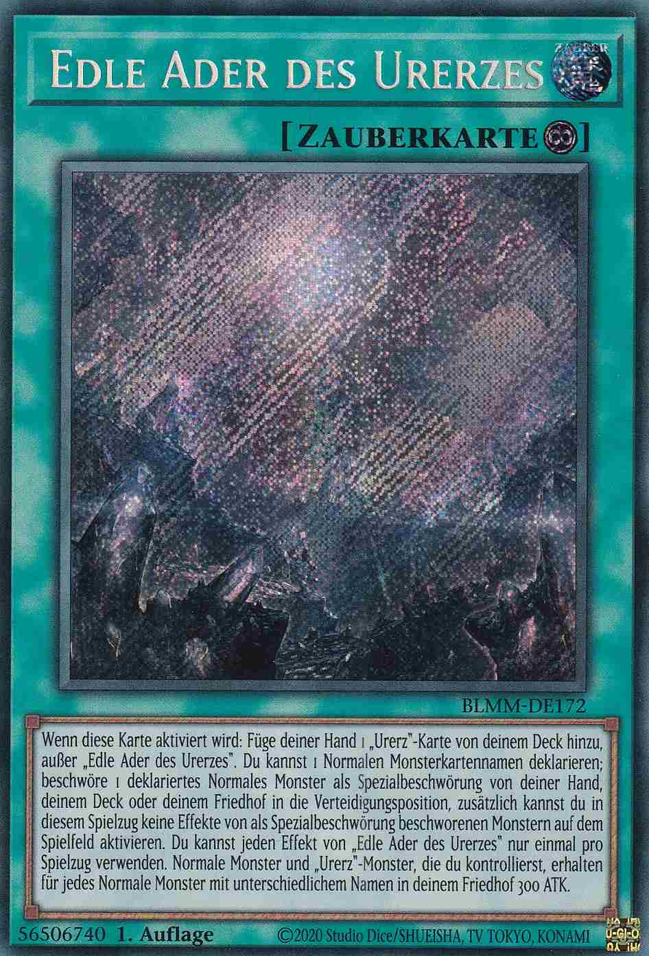 Edle Ader des Urerzes BLMM-DE172 ist in Secret Rare Yu-Gi-Oh Karte aus Battles of Legend Monster Mayhem 1.Auflage
