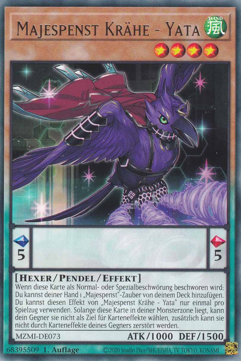 Majespenst Krähe - Yata MZMI-DE073 ist in Rare Yu-Gi-Oh Karte aus Maze of Millennia 1.Auflage