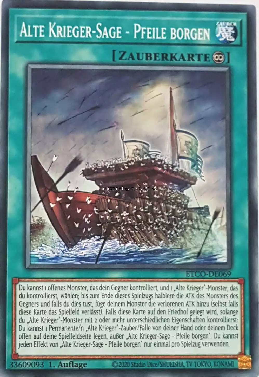 Alte Krieger-Sage - Pfeile borgen ETCO-DE069 ist in Common Yu-Gi-Oh Karte aus Eternity Code 1.Auflage