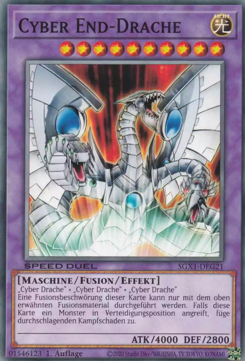 Cyber End-Drache SGX1-DEG21 ist in Common Yu-Gi-Oh Karte aus Speed Duel GX Duel Academy Box 1.Auflage