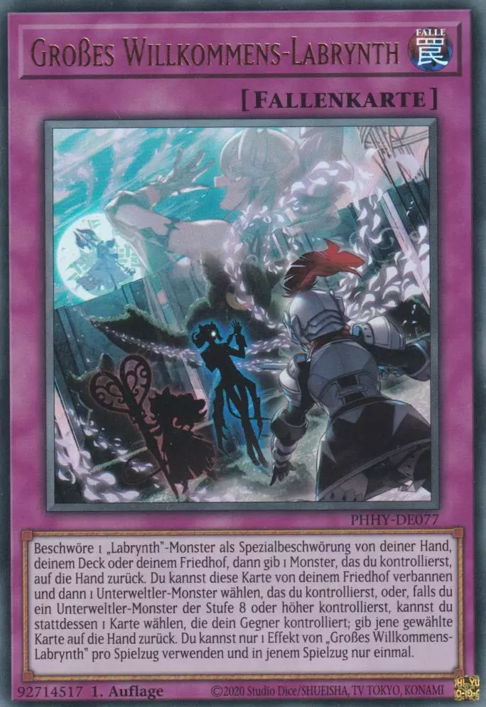 Großes Willkommens-Labrynth PHHY-DE077 ist in Ultra Rare Yu-Gi-Oh Karte aus Photon Hypernova 1.Auflage