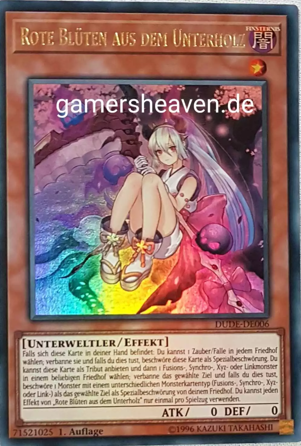 Rote Blüten aus dem Unterholz DUDE-DE006 ist in Ultra Rare aus Duel Devastator 1.Auflage