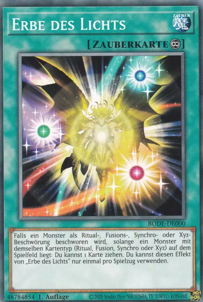 Erbe des Lichts BODE-DE000 ist in Common Yu-Gi-Oh Karte aus Burst of Destiny 1.Auflage