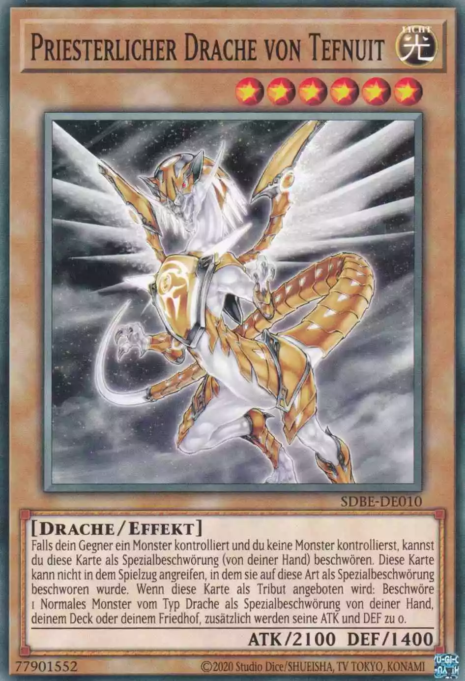 Priesterlicher Drache von Tefnuit SDBE-DE010 ist in Common Yu-Gi-Oh Karte aus Saga of Blue-Eyes White Dragon unlimitiert