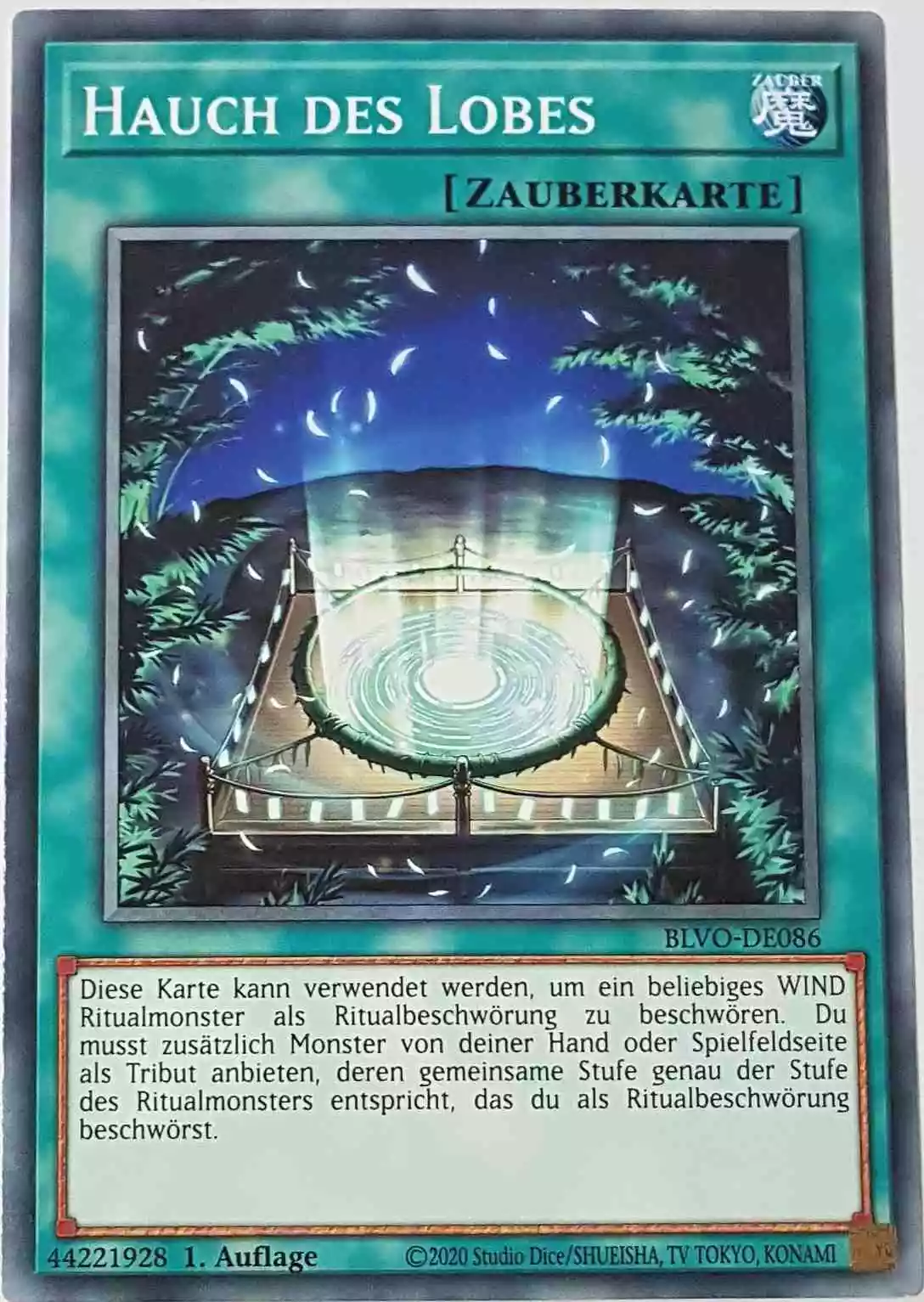 Hauch des Lobes BLVO-DE086 ist in Common Yu-Gi-Oh Karte aus Blazing Vortex 1.Auflage