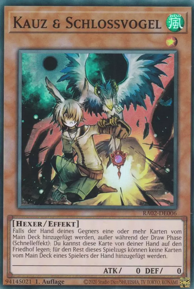 Kauz & Schlossvogel RA02-DE006 ist in Super Rare Yu-Gi-Oh Karte aus 25th Anniversary Rarity Collection 2 1.Auflage