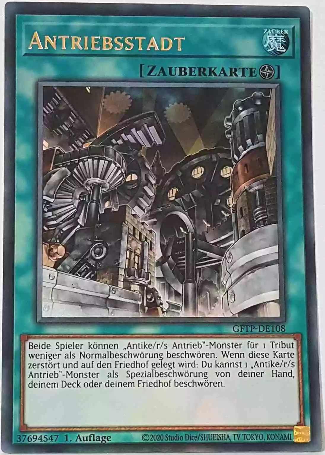Antriebsstadt GFTP-DE108 ist in Ultra Rare Yu-Gi-Oh Karte aus Ghost From The Past 1.Auflage
