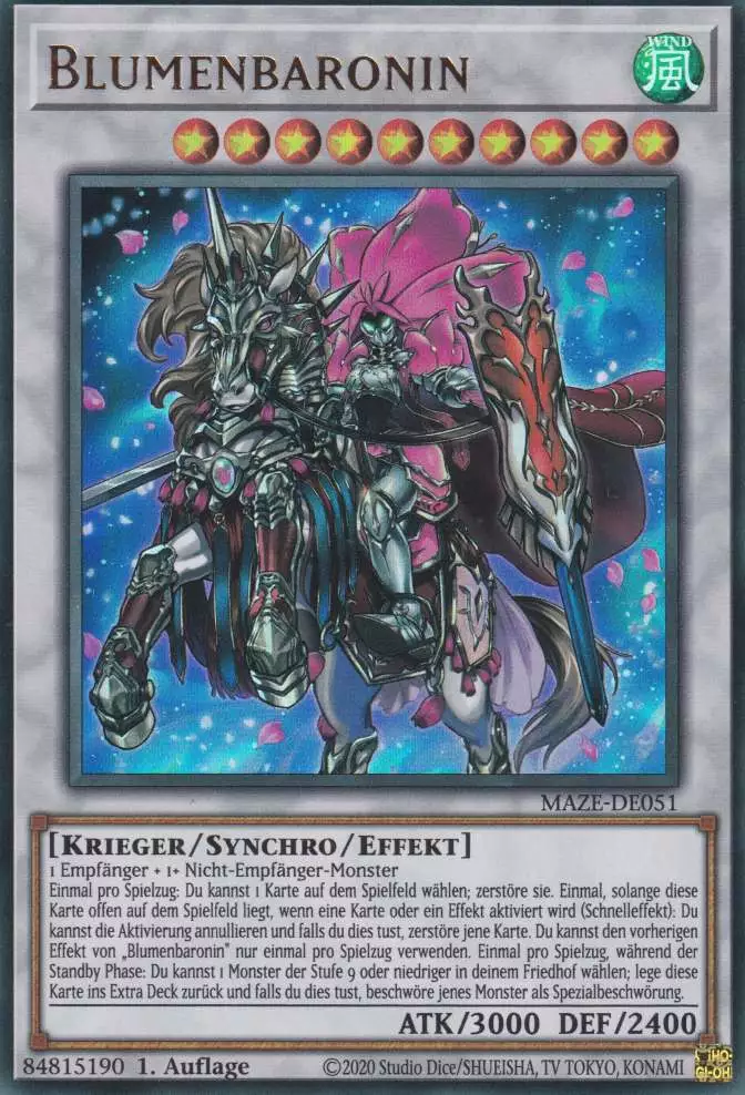 Blumenbaronin MAZE-DE051 ist in Ultra Rare Yu-Gi-Oh Karte aus Maze of Memories 1.Auflage