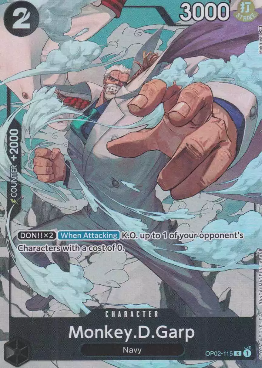 op02-115-a-monkey-d-garp-parallel-rare-paramount-war-op-02 Monkey.D.Garp (Parallel) OP02-115 ist in Rare. Die One Piece Karte ist aus Paramount War OP-02 in Parallel Alternative Art.