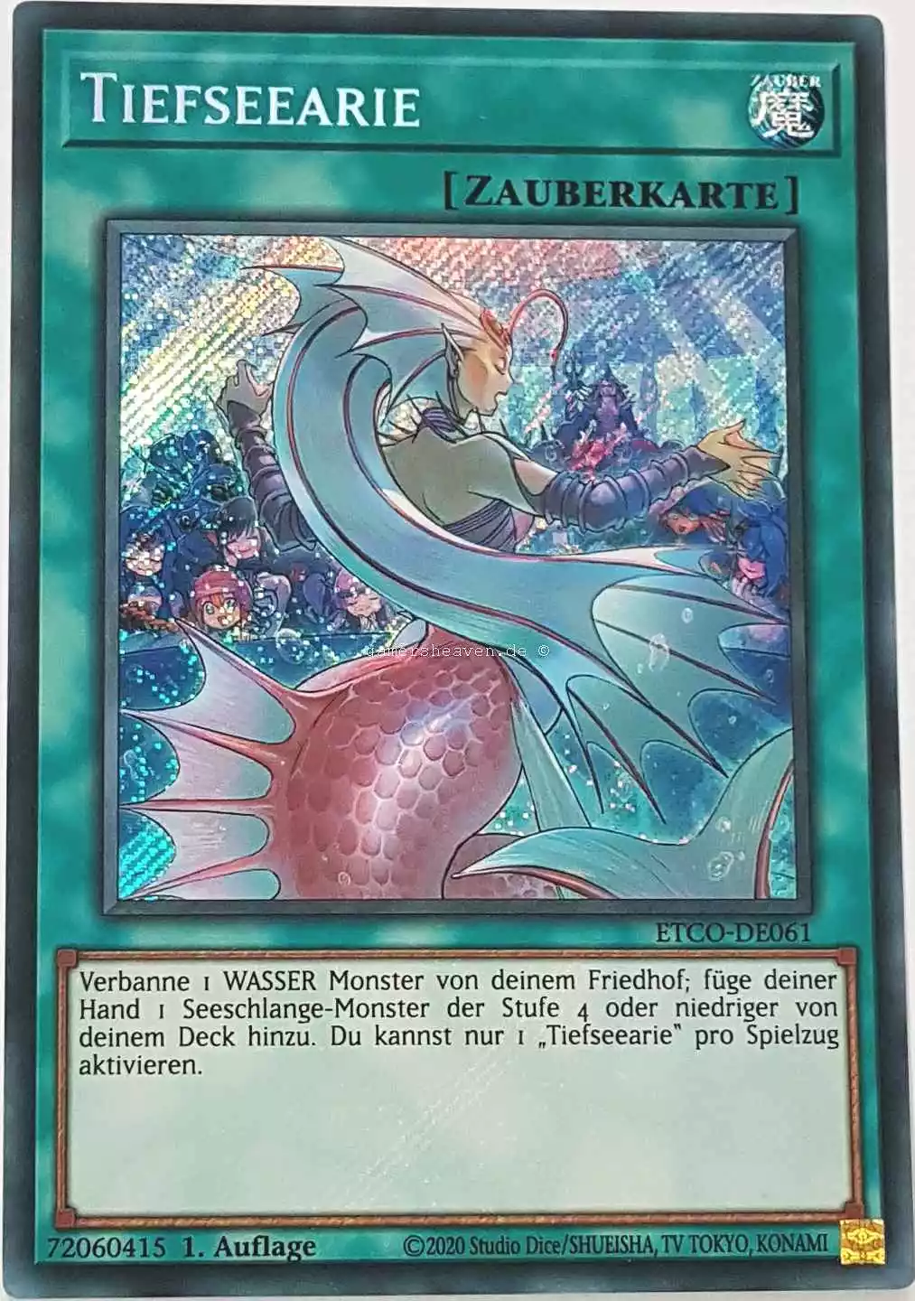 Tiefseearie ETCO-DE061 ist in Secret Rare Yu-Gi-Oh Karte aus Eternity Code 1.Auflage