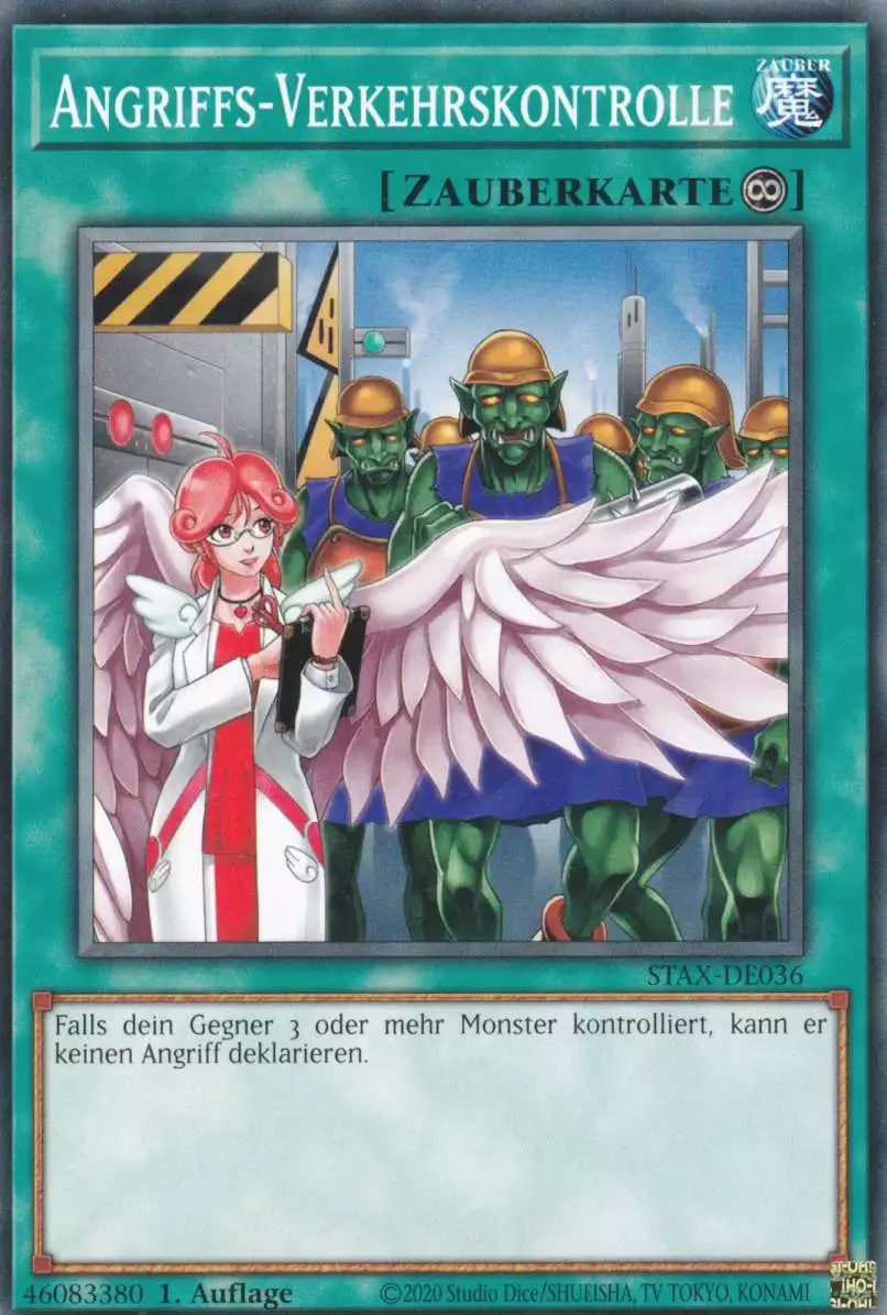 Angriffs-Verkehrskontrolle STAX-DE036 ist in Common Yu-Gi-Oh Karte aus 2-Player Starter Set 1.Auflage