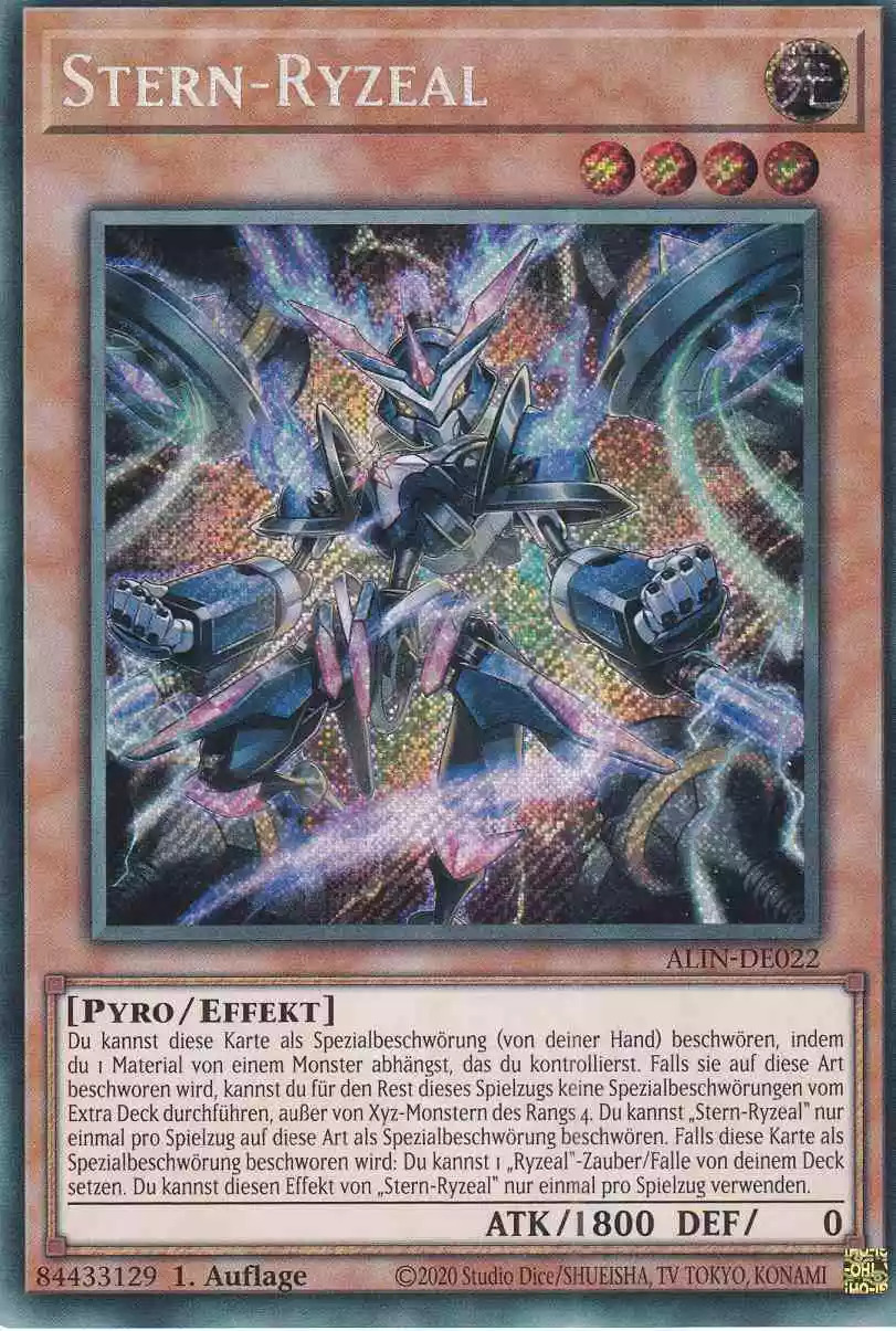 Stern-Ryzeal ALIN-DE022 ist in Secret Rare Yu-Gi-Oh Karte aus Alliance Insight 1.Auflage